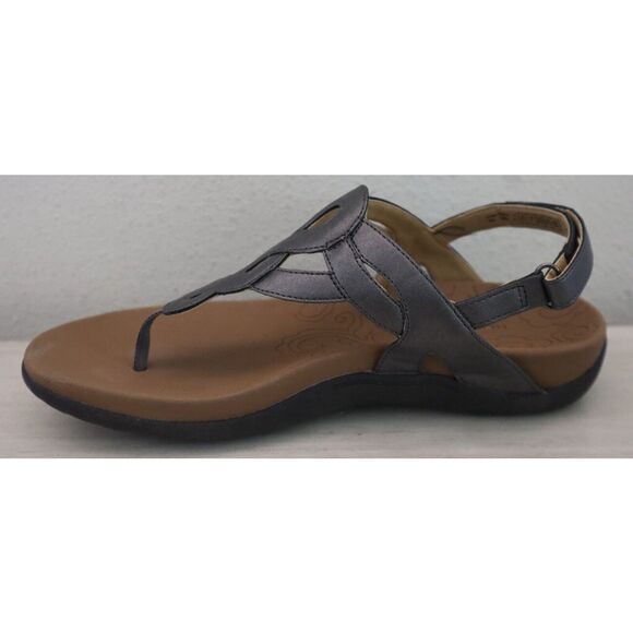 Rockport CCH18PT Women Sz 8M Pewter Ramona Cobb Hill Collection Flat Sandals SIB - Picture 6 of 11